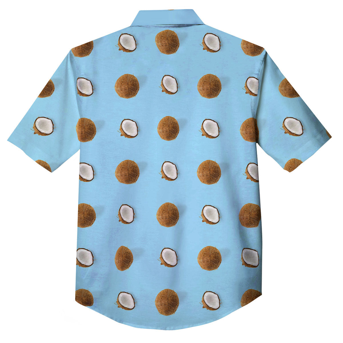 Coconut Blue Summer Print Pattern Button Up Shirt-grizzshop