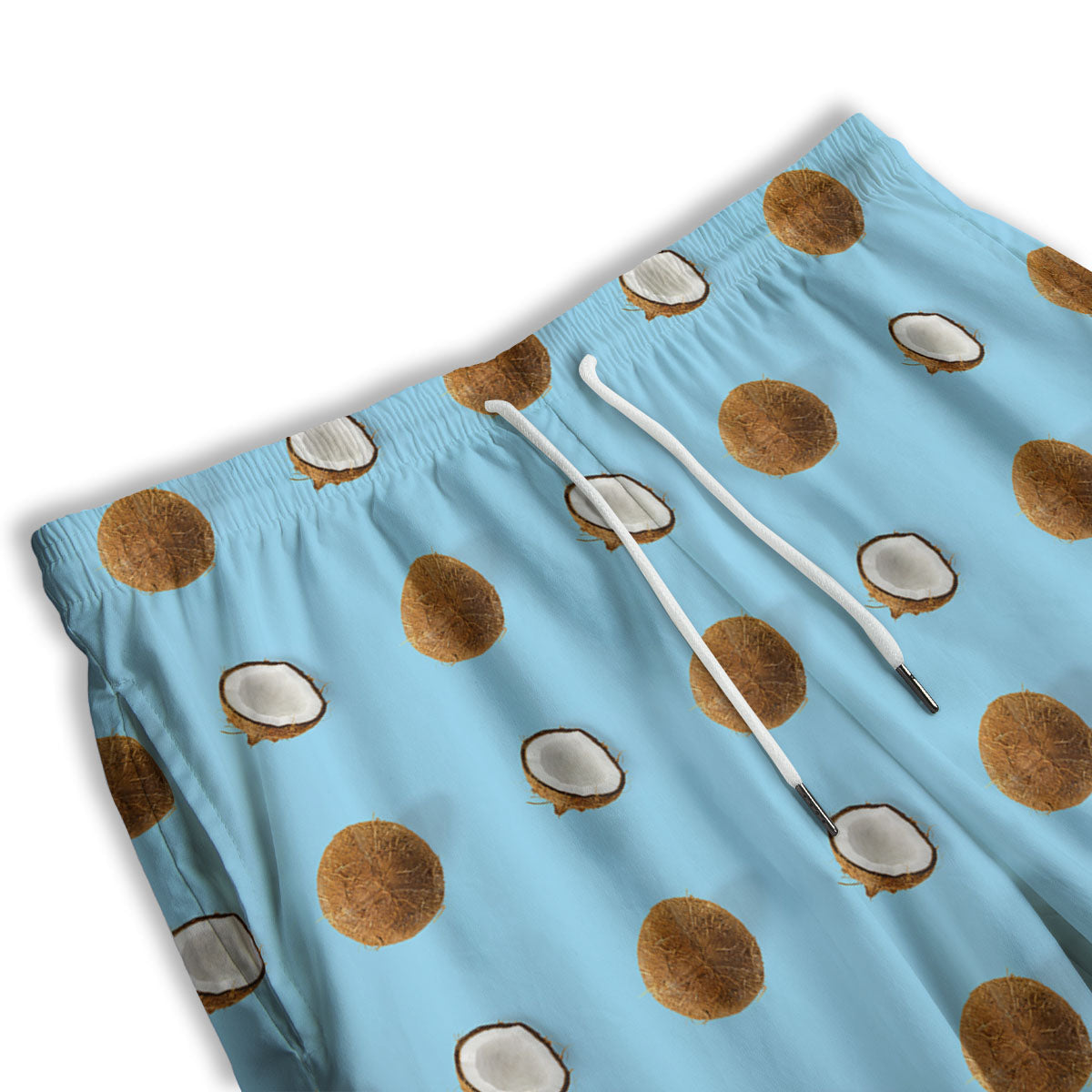 Coconut Blue Summer Print Pattern Men's Athletic Shorts