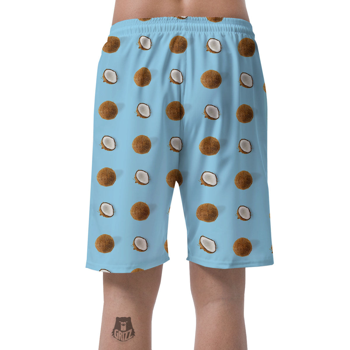 Coconut Blue Summer Print Pattern Men's Shorts-grizzshop