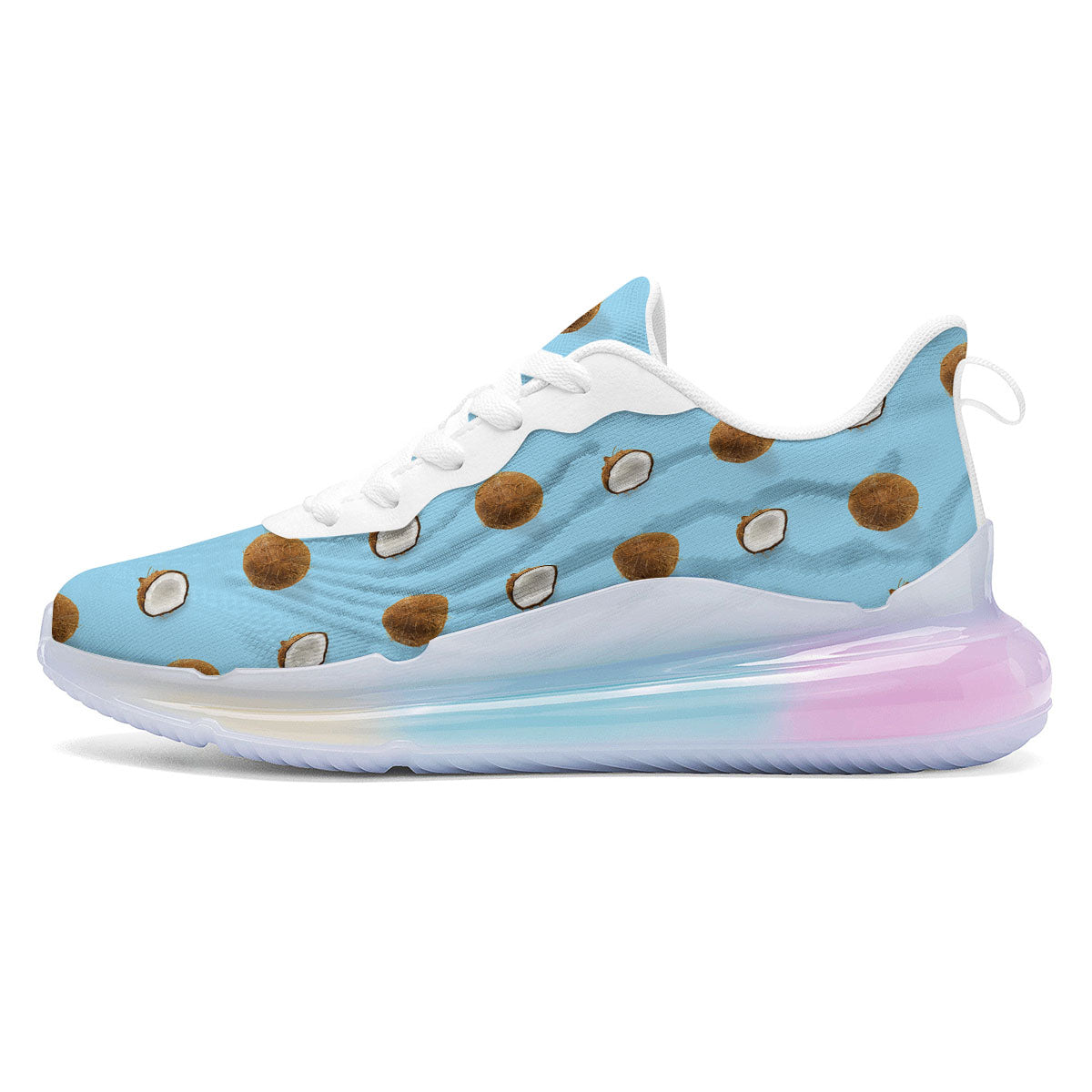 Coconut Blue Summer Print Pattern Running Sneakers-grizzshop