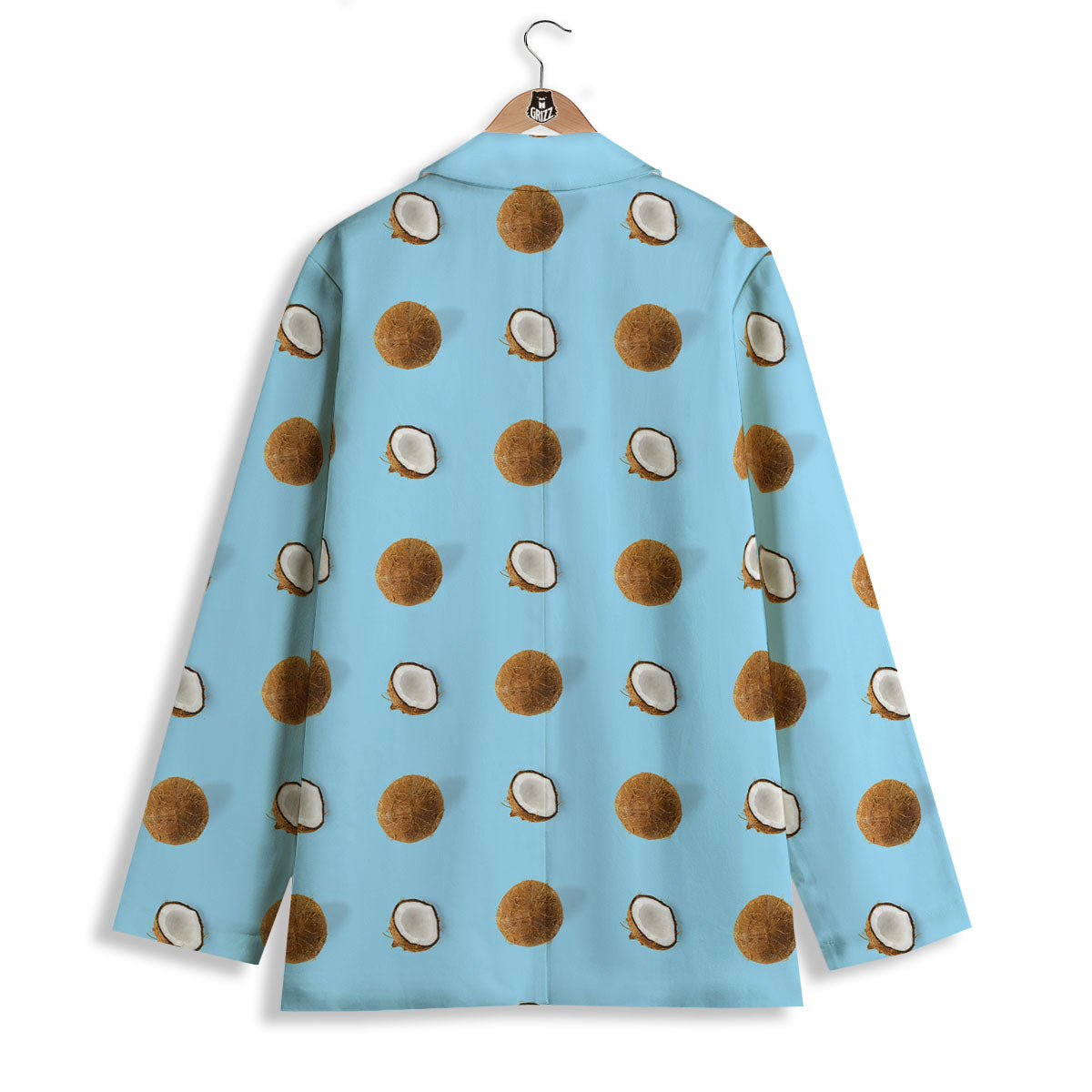 Coconut Blue Summer Print Pattern Women's Blazer-grizzshop