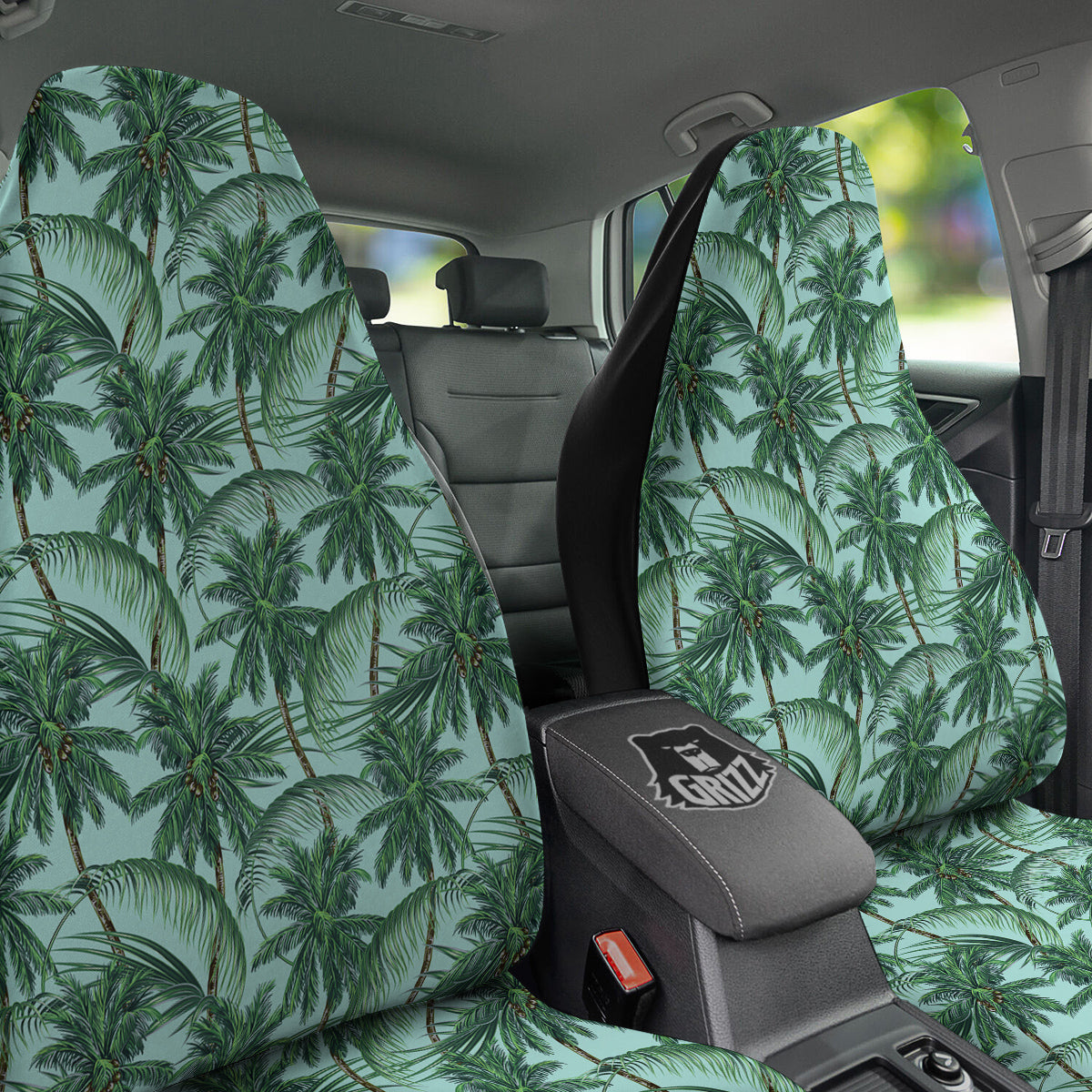 Coconut Leaf Print Car Seat Covers-grizzshop
