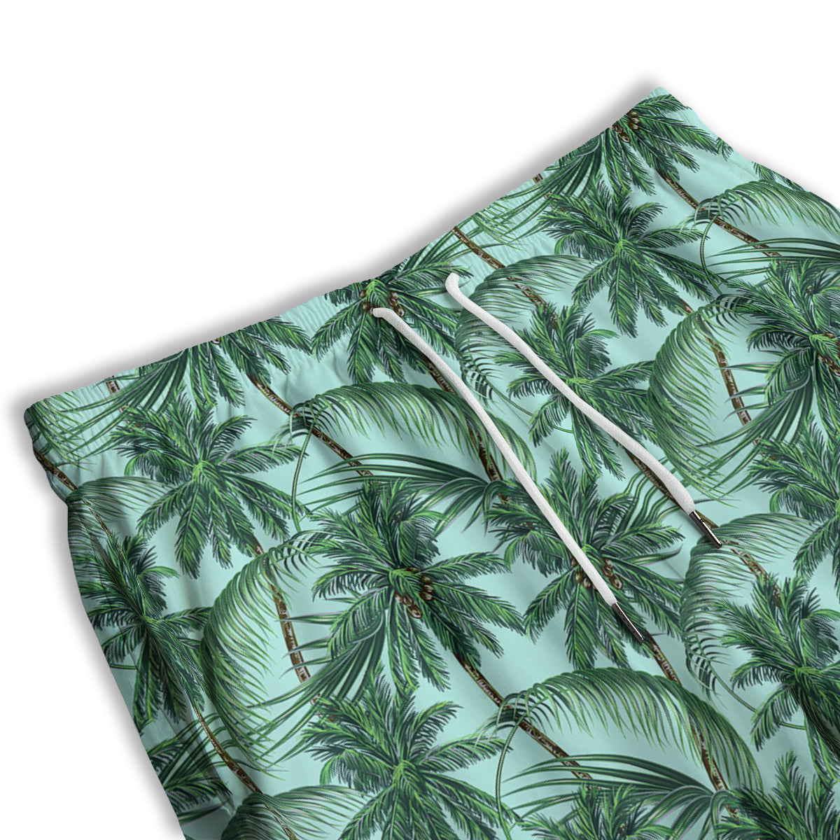 Coconut Leaf Print Men's Athletic Shorts