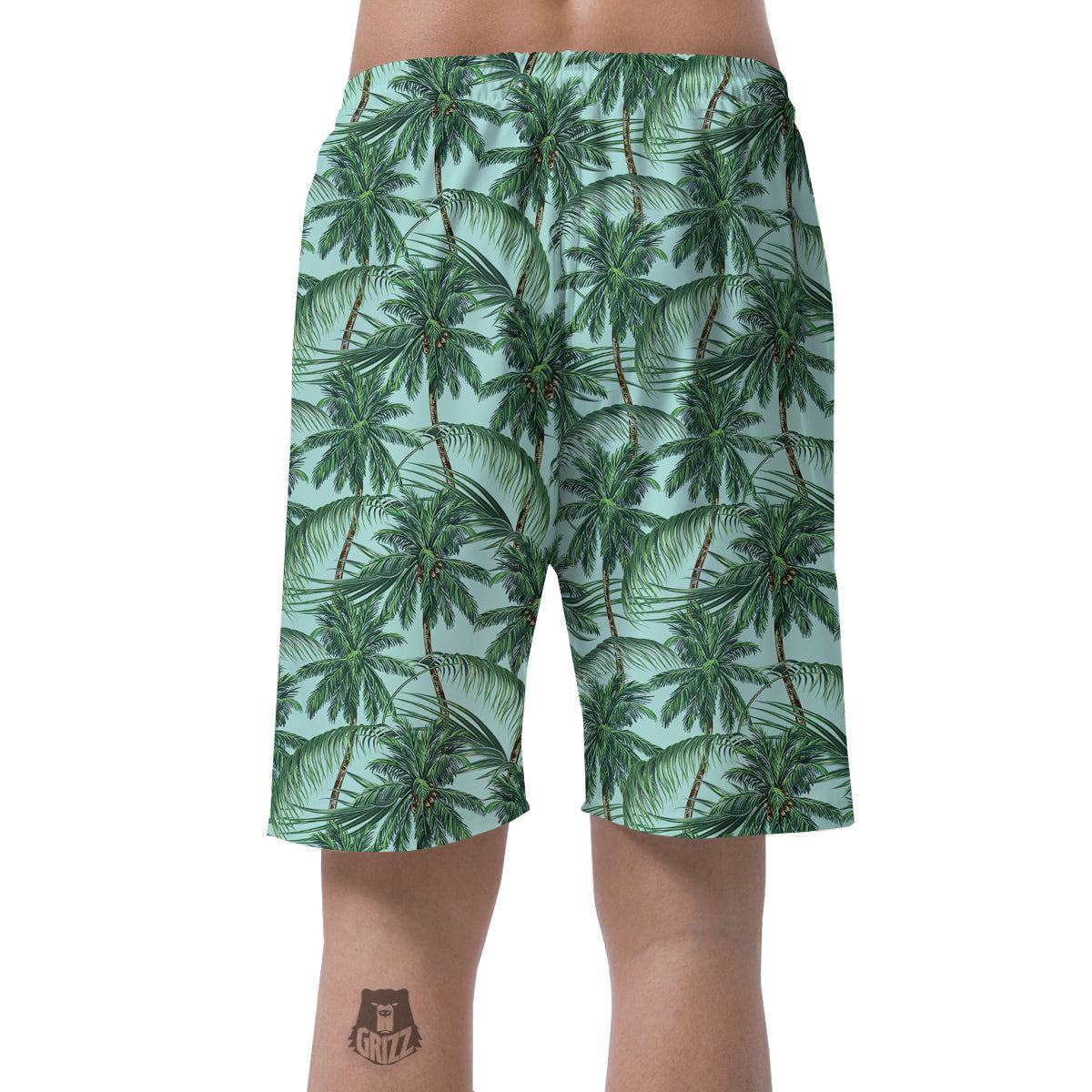 Coconut Leaf Print Men's Shorts-grizzshop