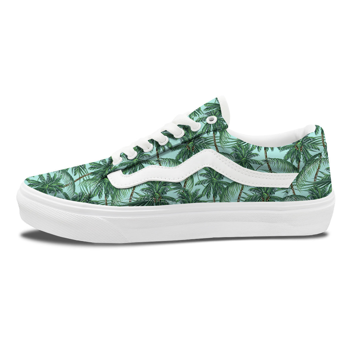 Coconut Leaf Print Skate Shoes-grizzshop