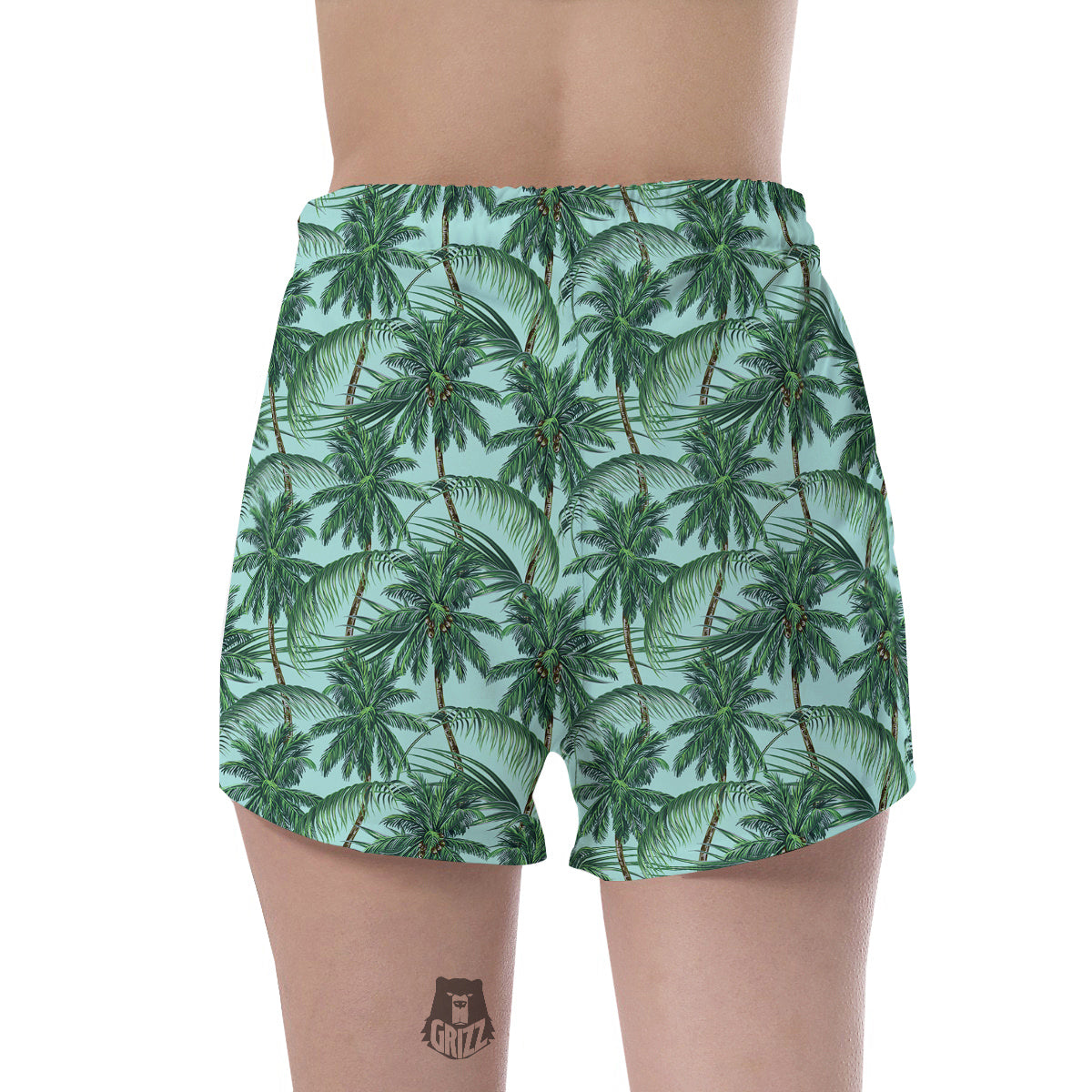 Coconut Leaf Print Women's Shorts-grizzshop