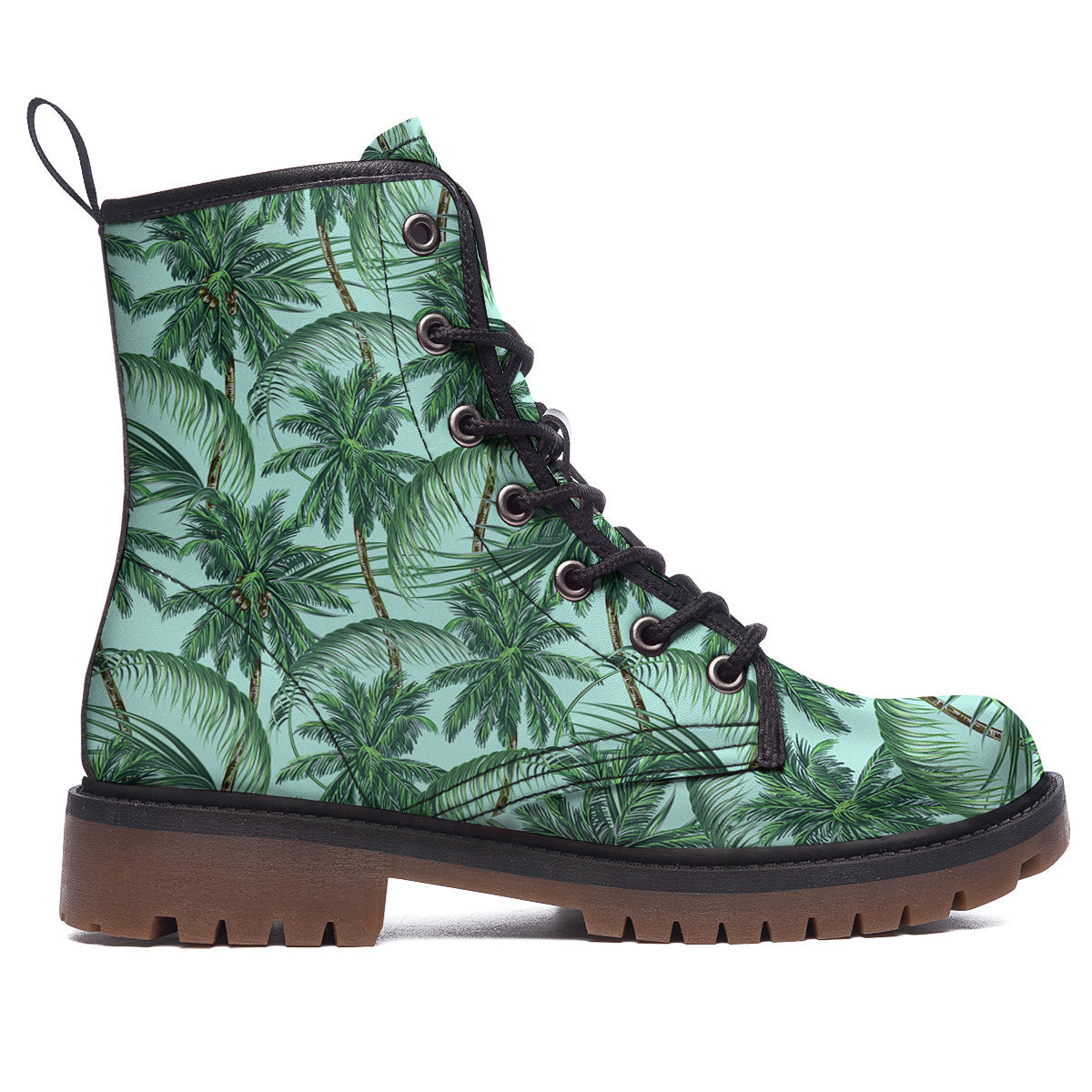 Coconut Leaf Print Work Boots-grizzshop