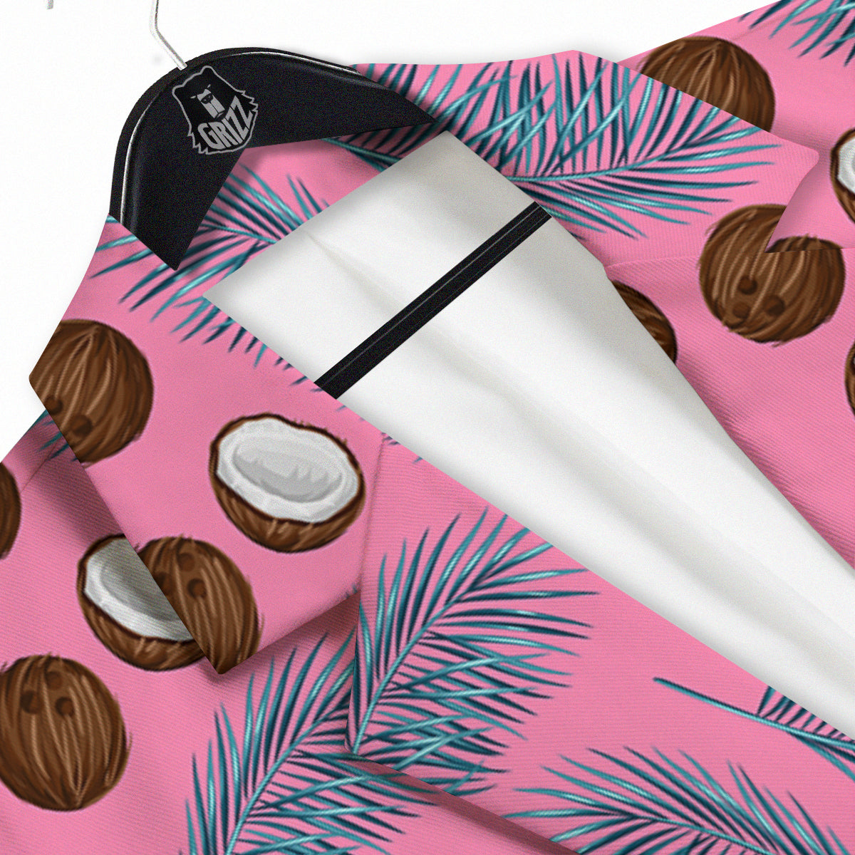 Coconut Pink And Palm Leaf Print Pattern Men's Sport Coat-grizzshop