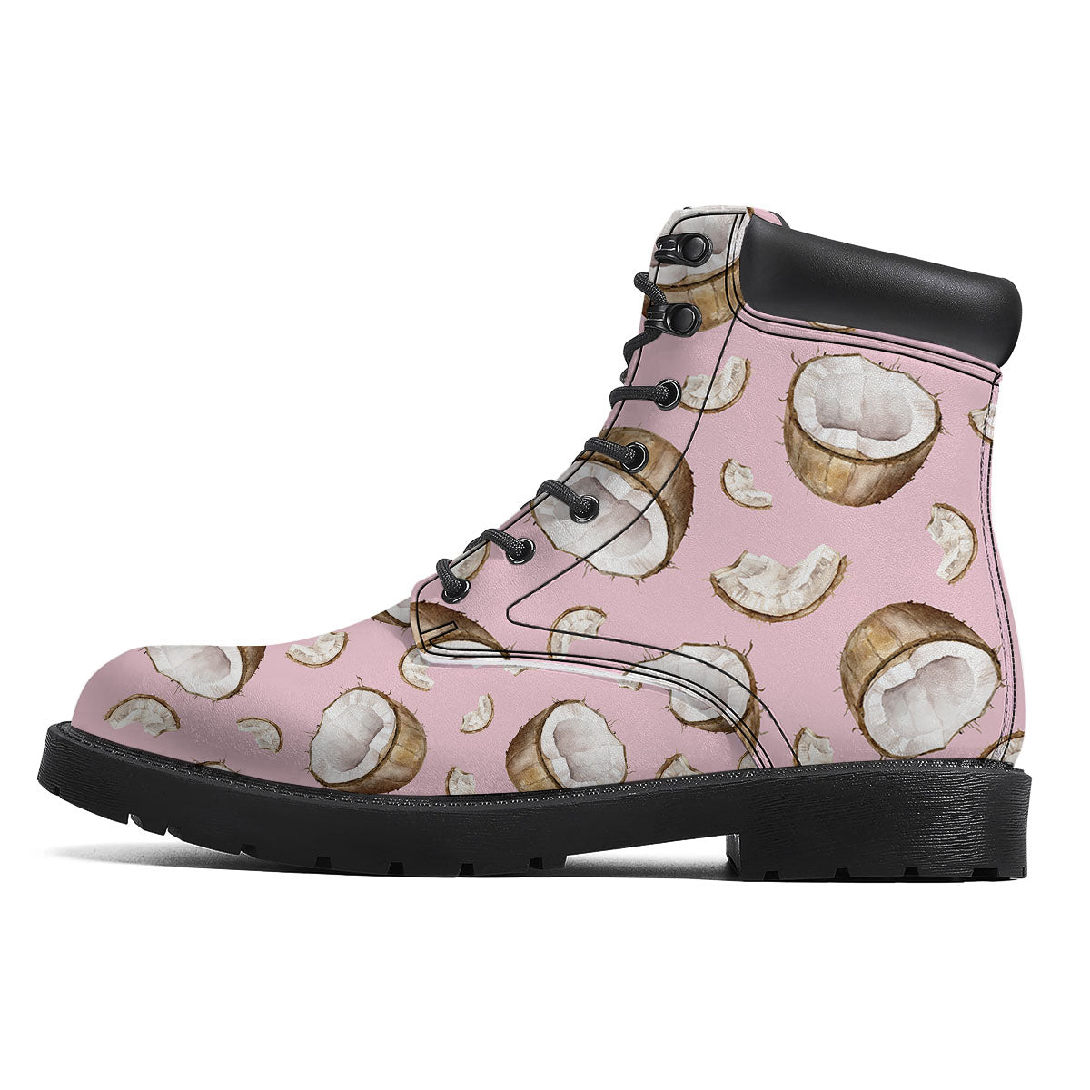 Coconut Pink Print Pattern Boots-grizzshop