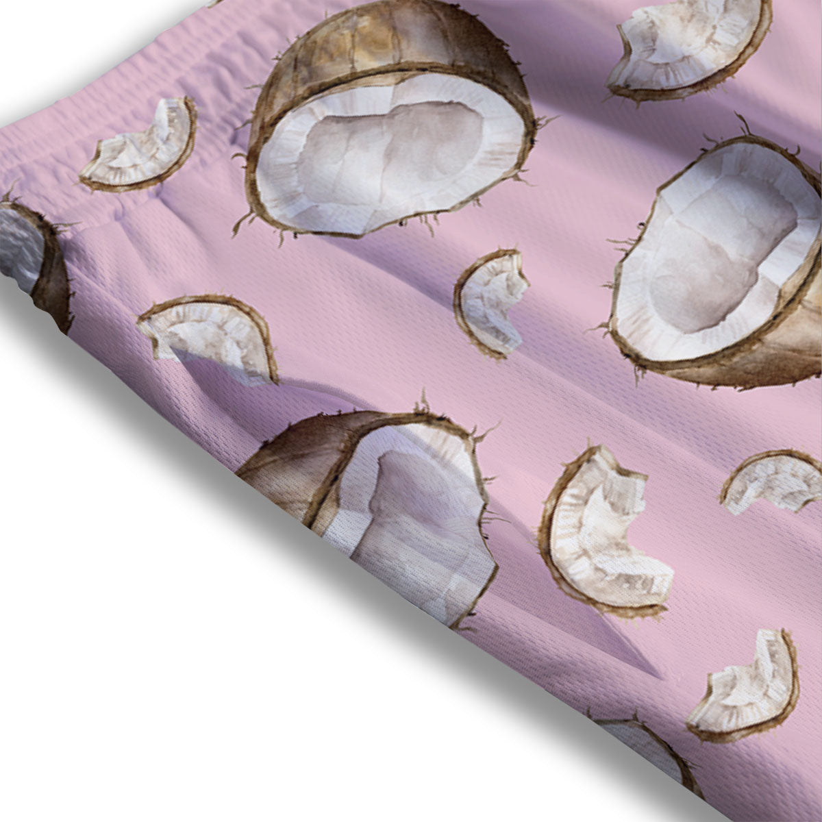 Coconut Pink Print Pattern Mesh Shorts