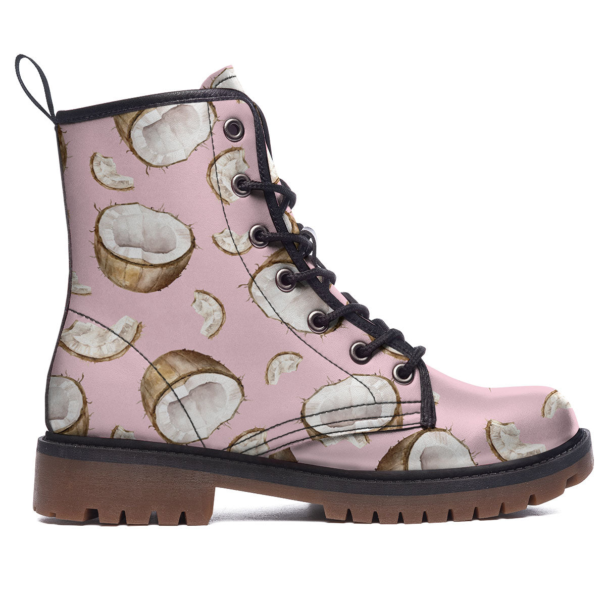 Coconut Pink Print Pattern Work Boots-grizzshop