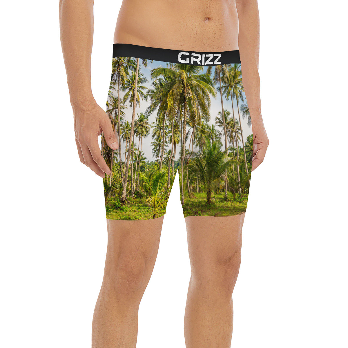 Coconut Tree Print Boxer Briefs-grizzshop