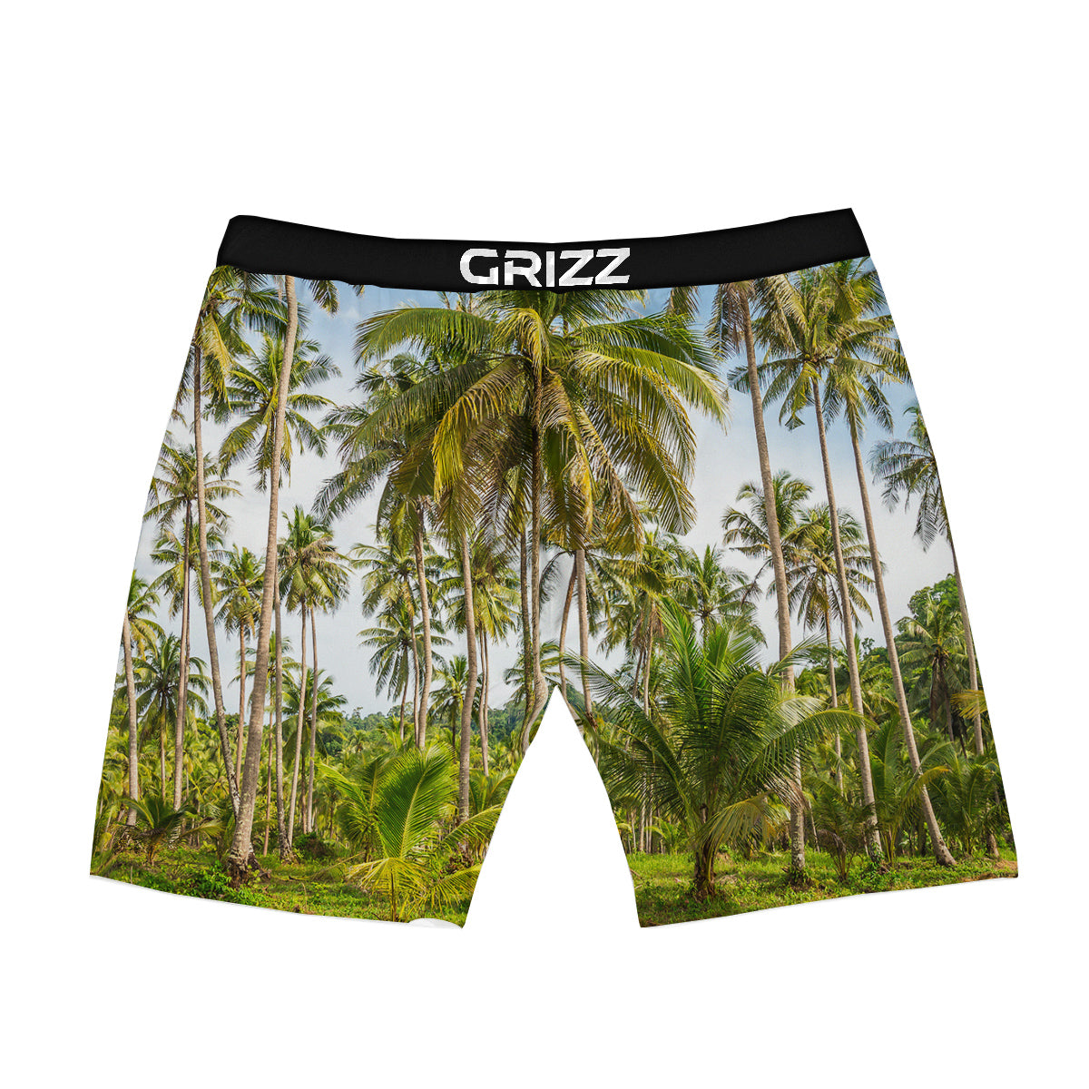 Coconut Tree Print Boxer Briefs-grizzshop
