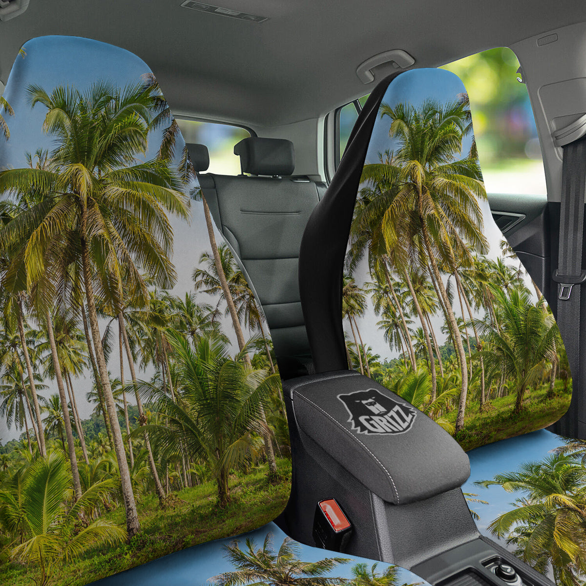 Coconut Tree Print Car Seat Covers-grizzshop