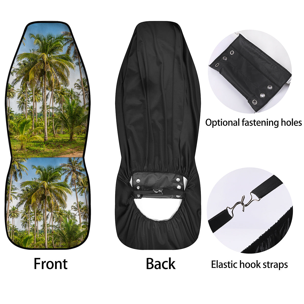 Coconut Tree Print Car Seat Covers-grizzshop