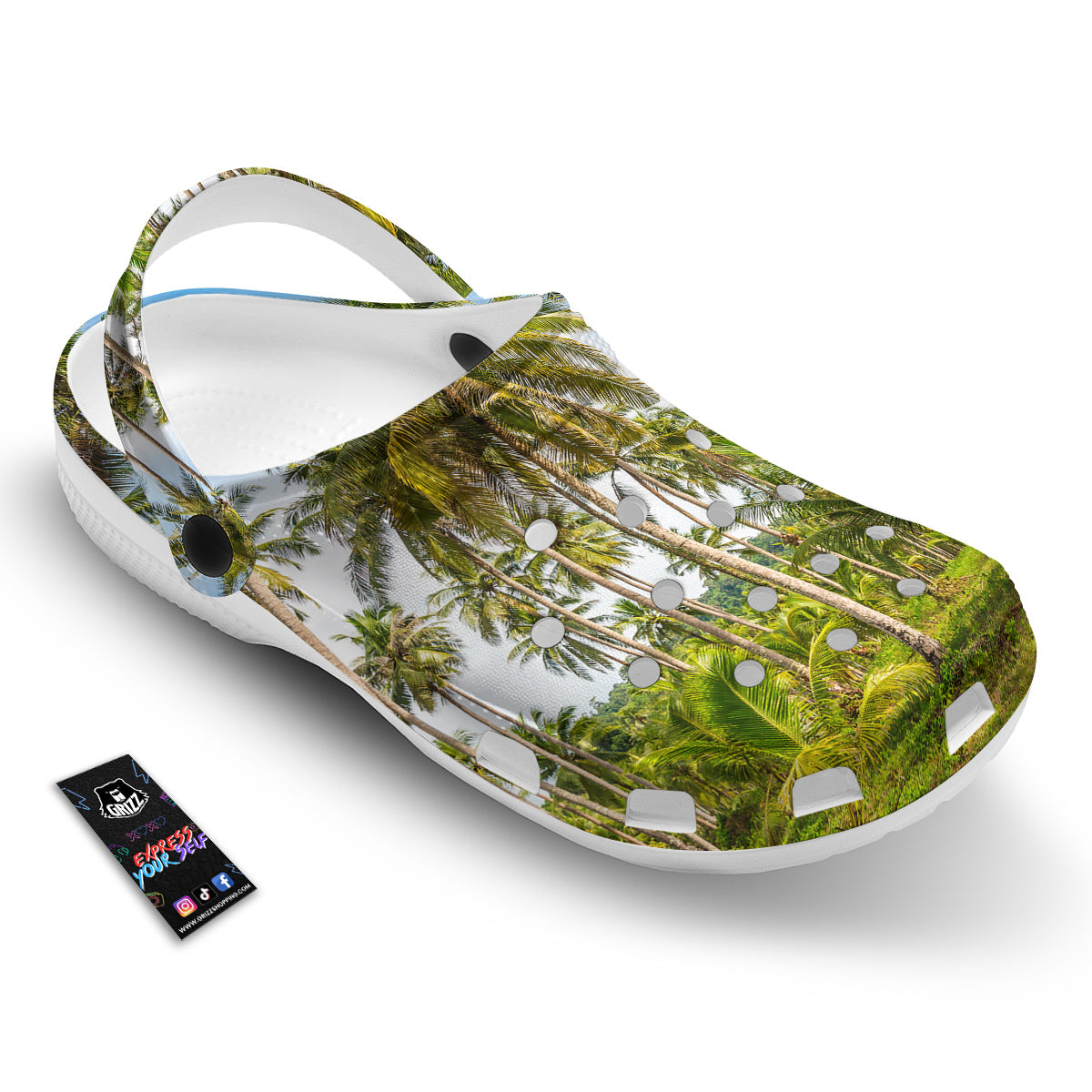 Coconut Tree Print Clog-grizzshop