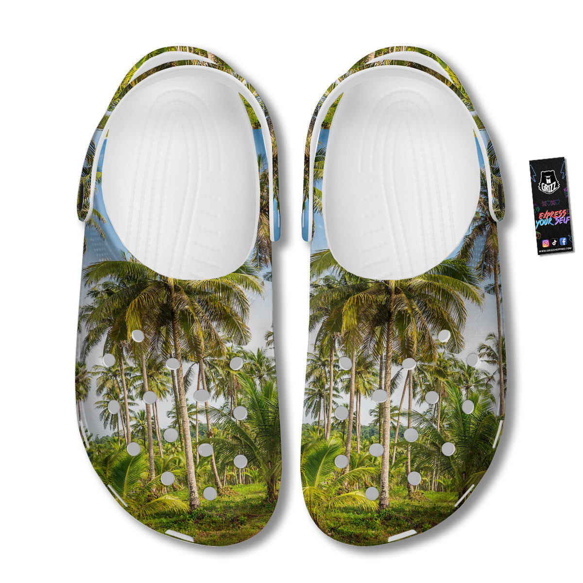 Coconut Tree Print Clog-grizzshop
