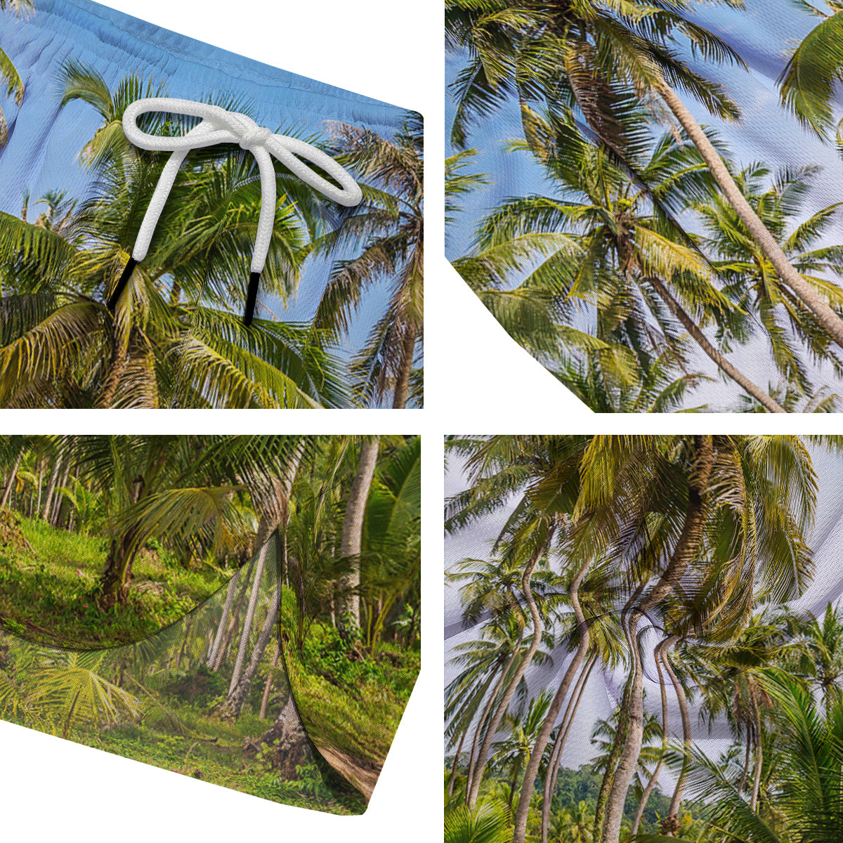 Coconut Tree Print Men's Running Shorts-grizzshop