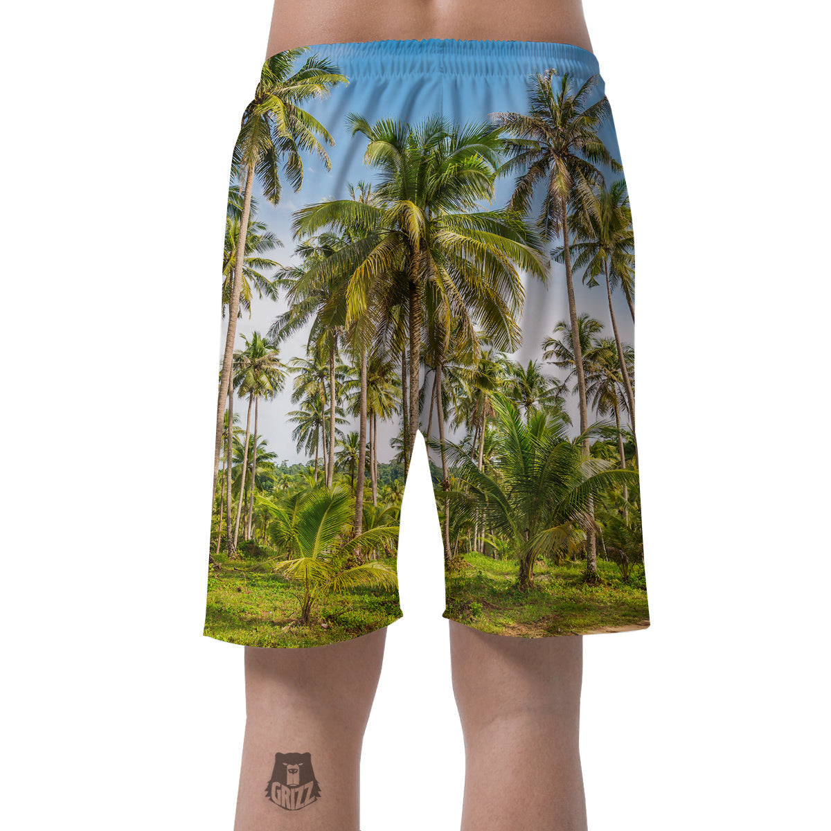 Coconut Tree Print Men's Shorts-grizzshop