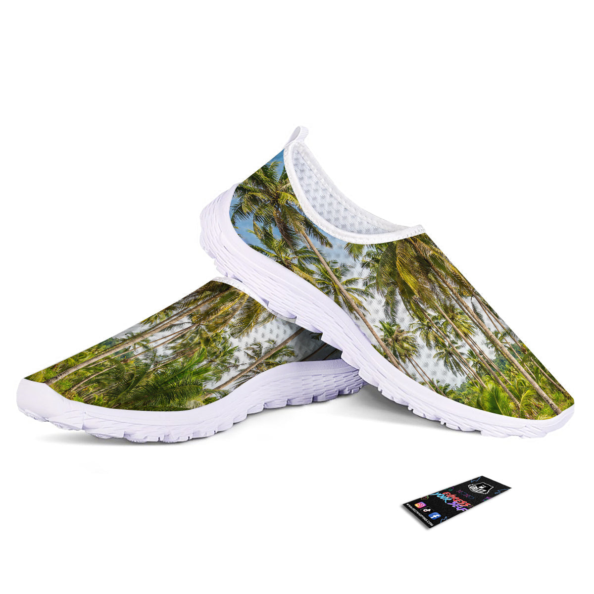 Coconut Tree Print Nurse Shoes-grizzshop