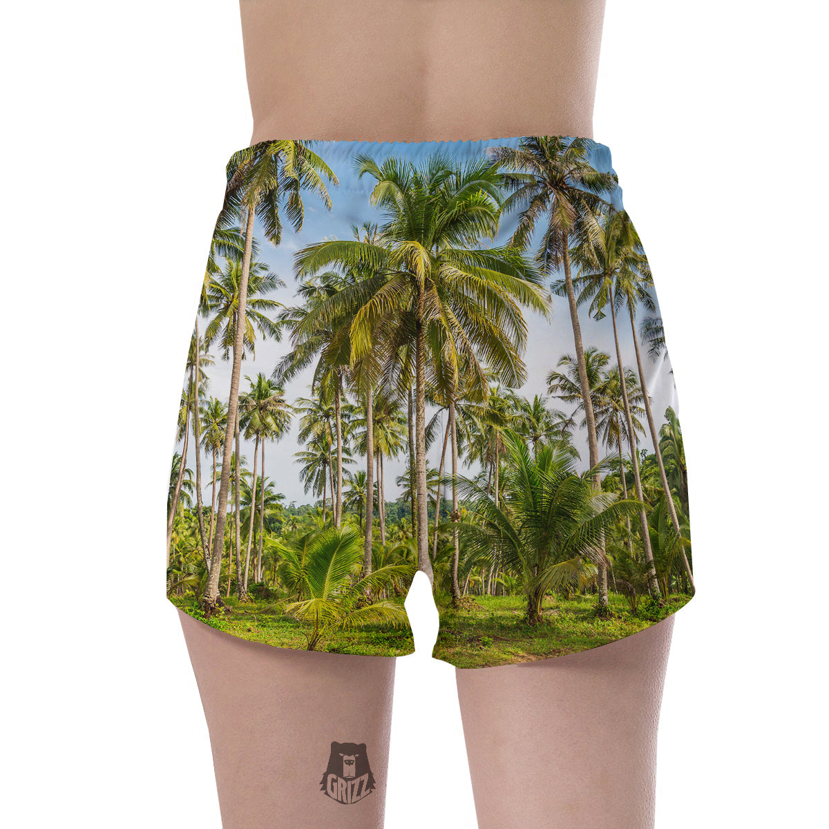 Coconut Tree Print Women's Shorts-grizzshop