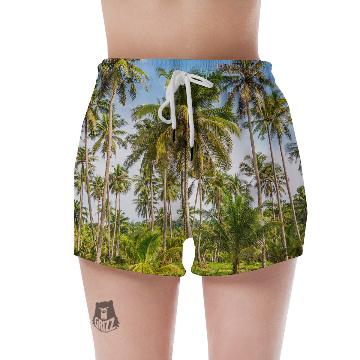 Coconut Tree Print Women's Shorts-grizzshop