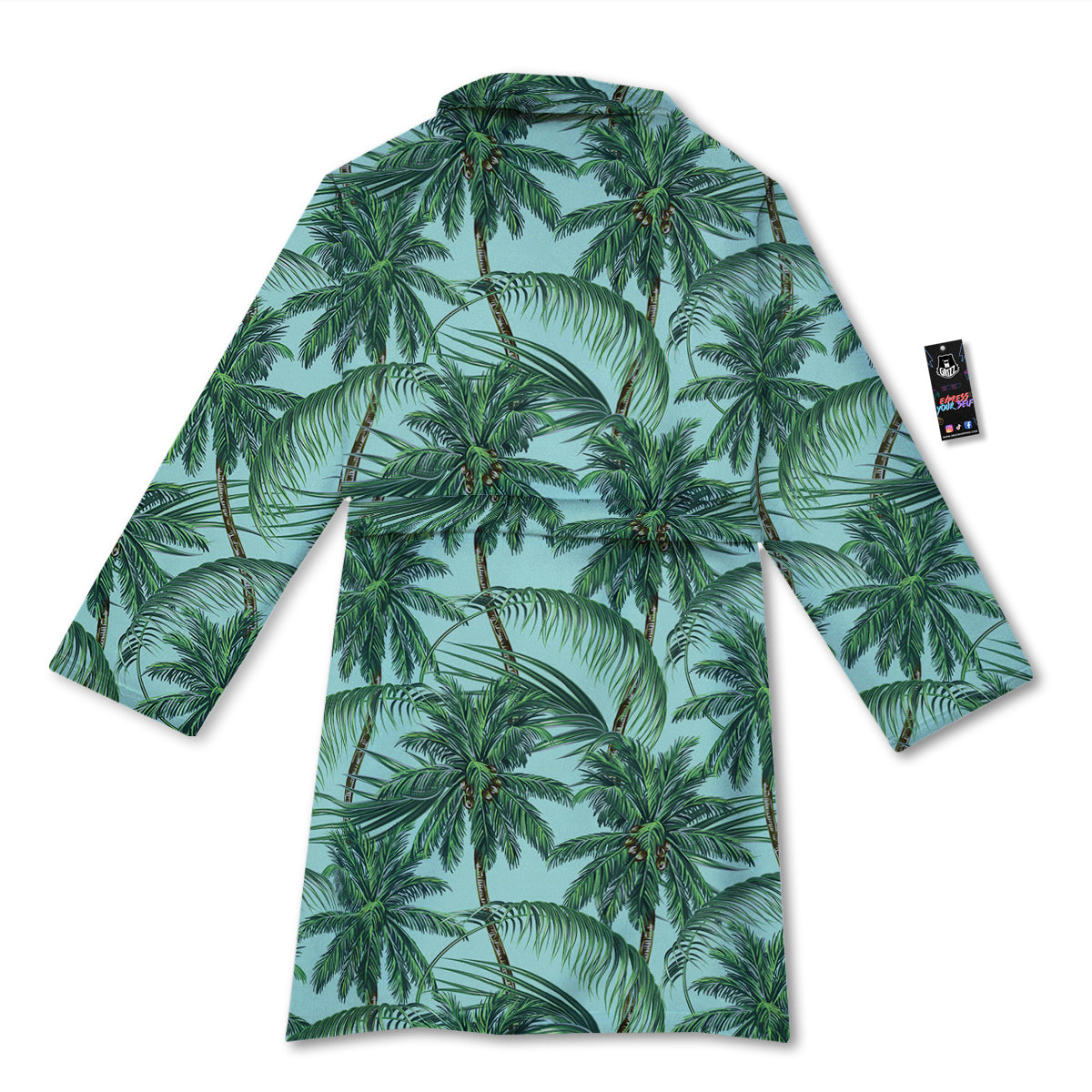 Coconut Tree Vintage Print Pattern Bathrobe-grizzshop