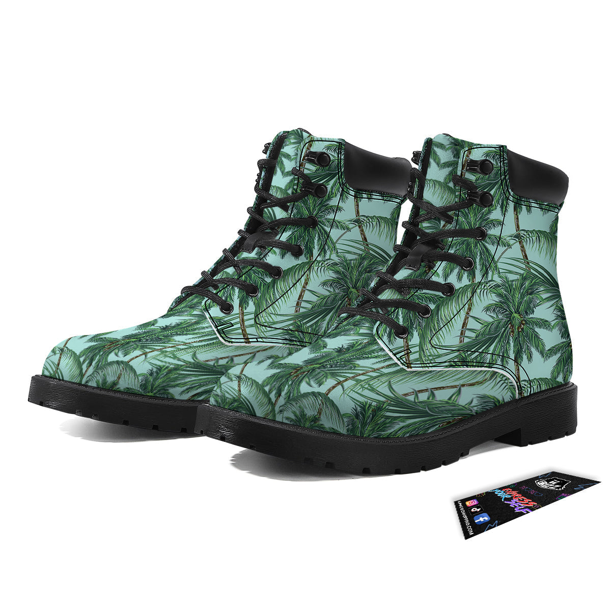 Coconut Tree Vintage Print Pattern Boots-grizzshop