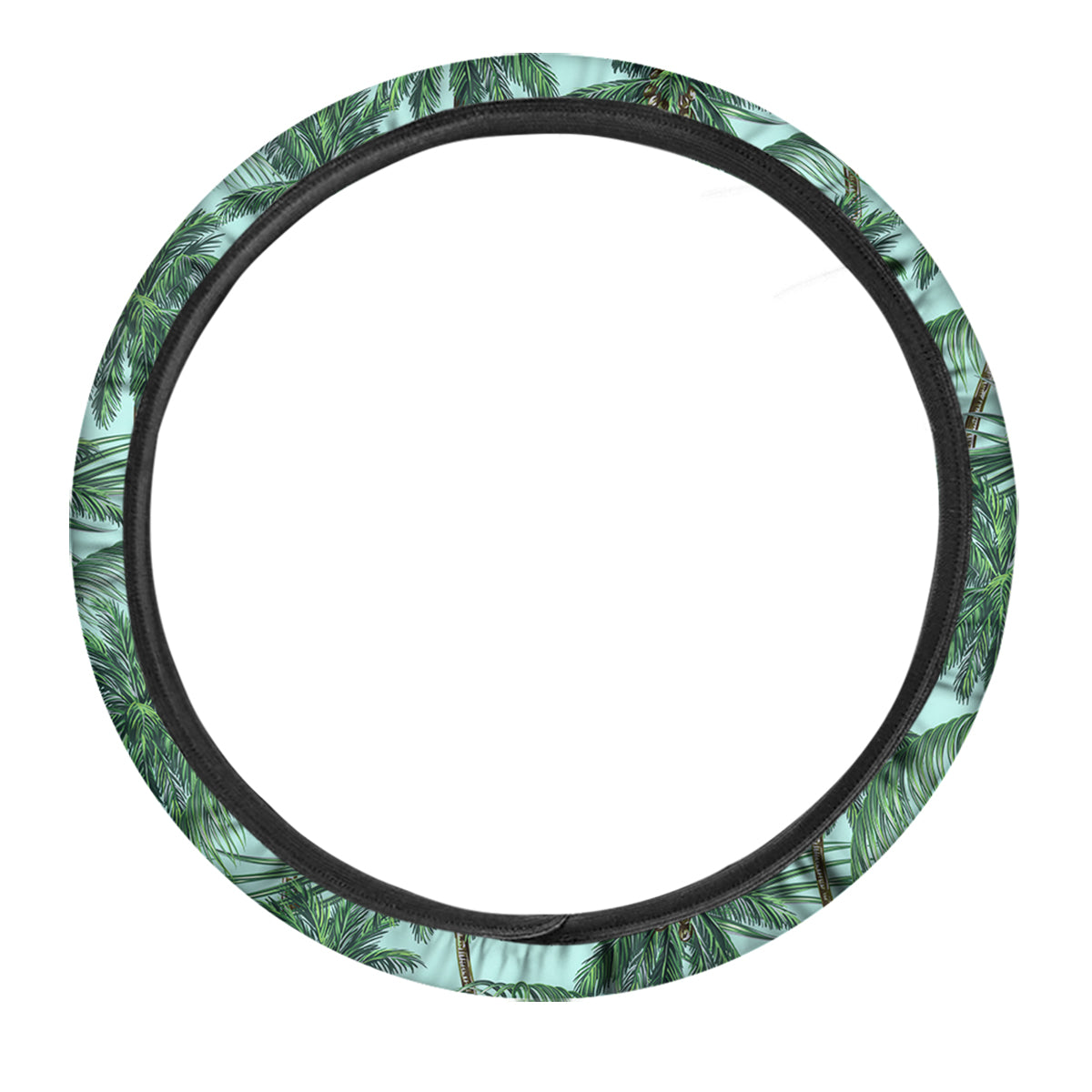 Coconut Tree Vintage Print Pattern Car Steering Wheel Cover-grizzshop