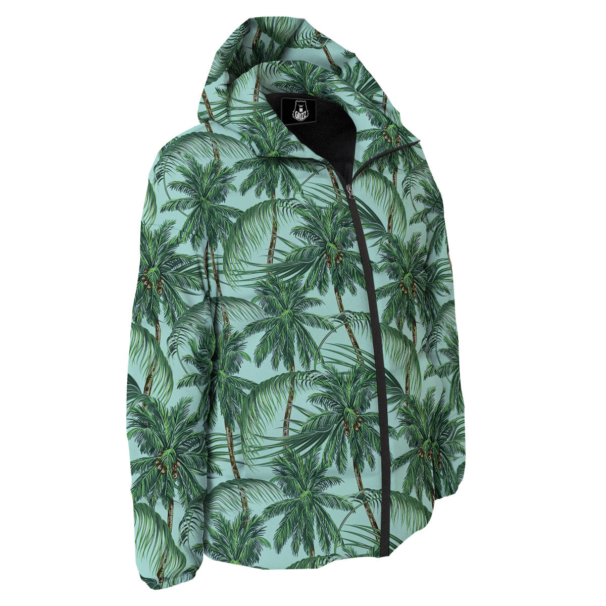 Coconut Tree Vintage Print Pattern Down Jacket-grizzshop