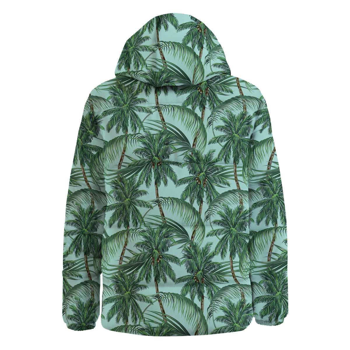 Coconut Tree Vintage Print Pattern Down Jacket-grizzshop