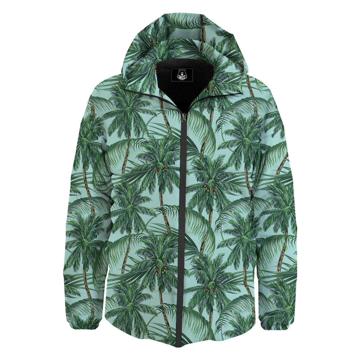 Coconut Tree Vintage Print Pattern Down Jacket-grizzshop