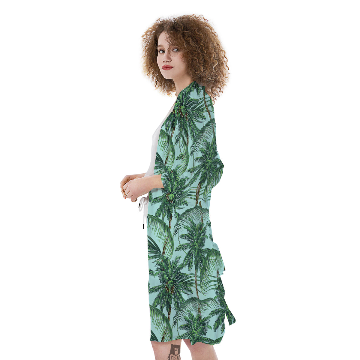 Coconut Tree Vintage Print Pattern Kimono-grizzshop