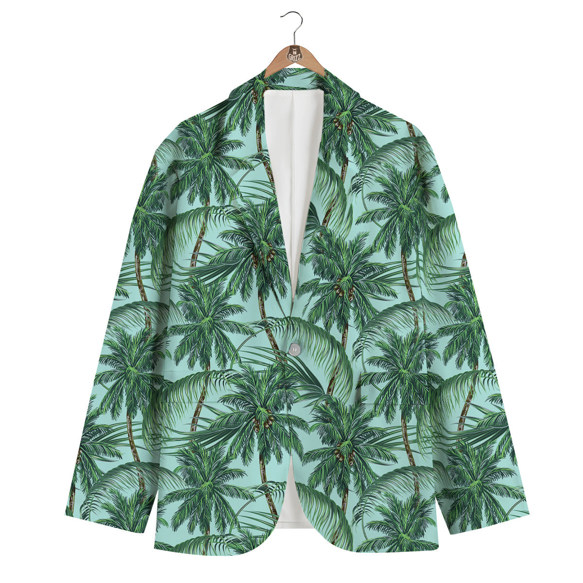 Coconut Tree Vintage Print Pattern Men's Blazer-grizzshop
