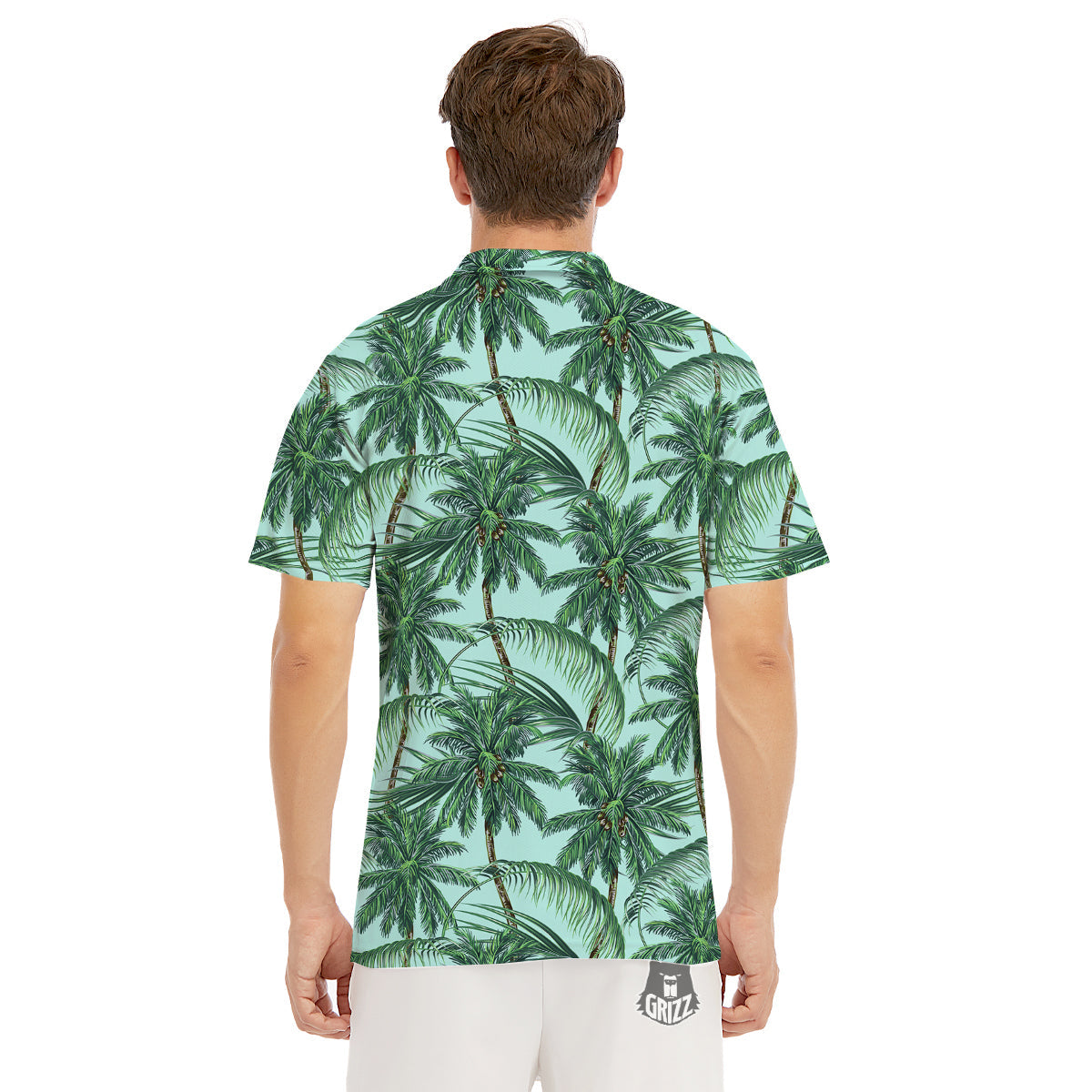 Coconut Tree Vintage Print Pattern Men's Golf Shirts-grizzshop