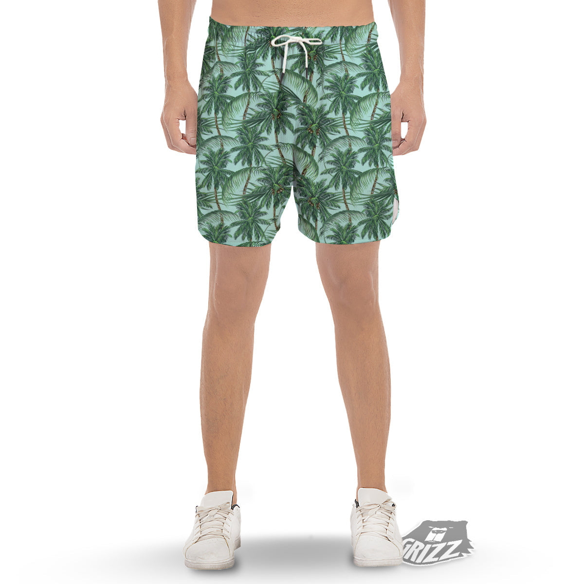 Coconut Tree Vintage Print Pattern Men's Gym Shorts-grizzshop