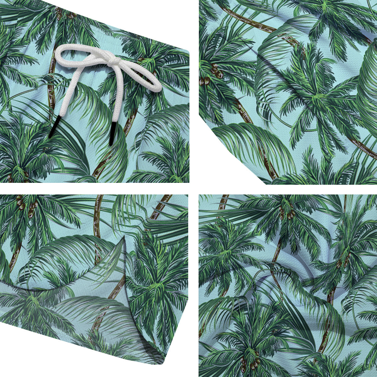 Coconut Tree Vintage Print Pattern Men's Running Shorts-grizzshop
