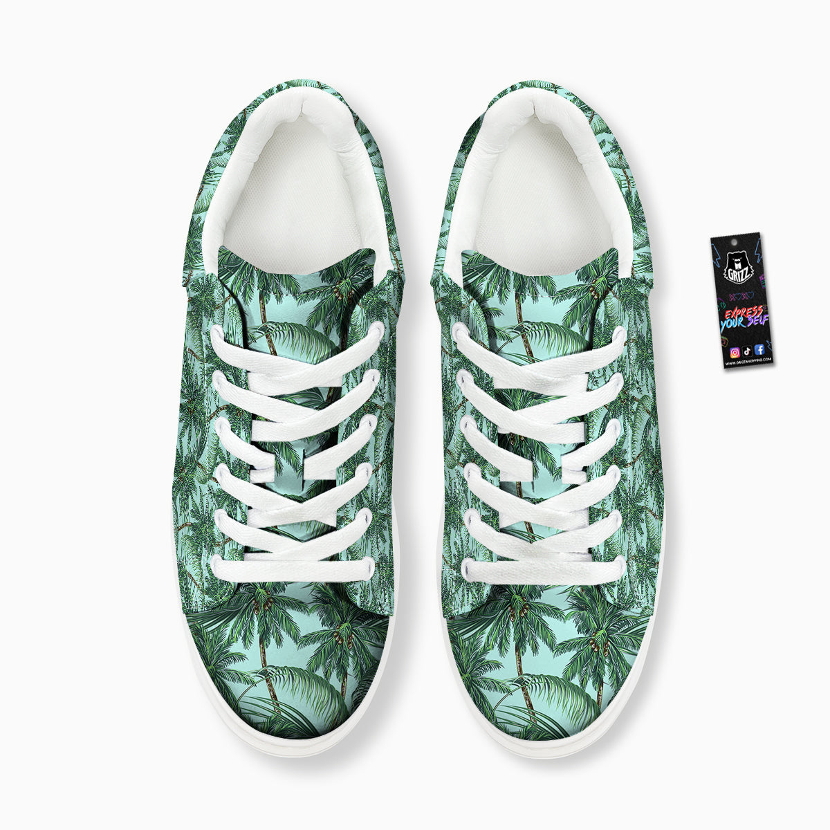 Coconut Tree Vintage Print Pattern Platform Shoes-grizzshop