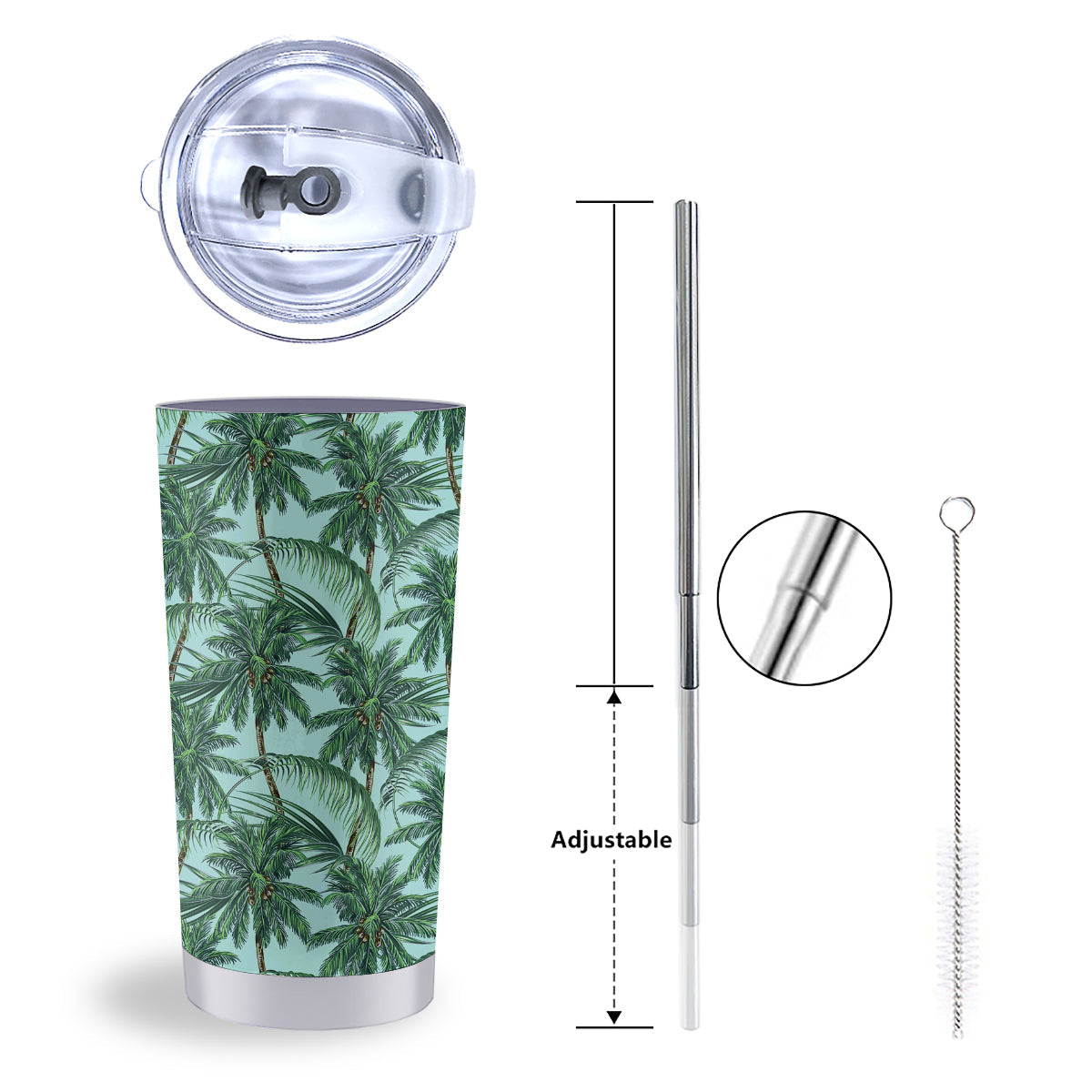 Coconut Tree Vintage Print Pattern Tumbler-grizzshop