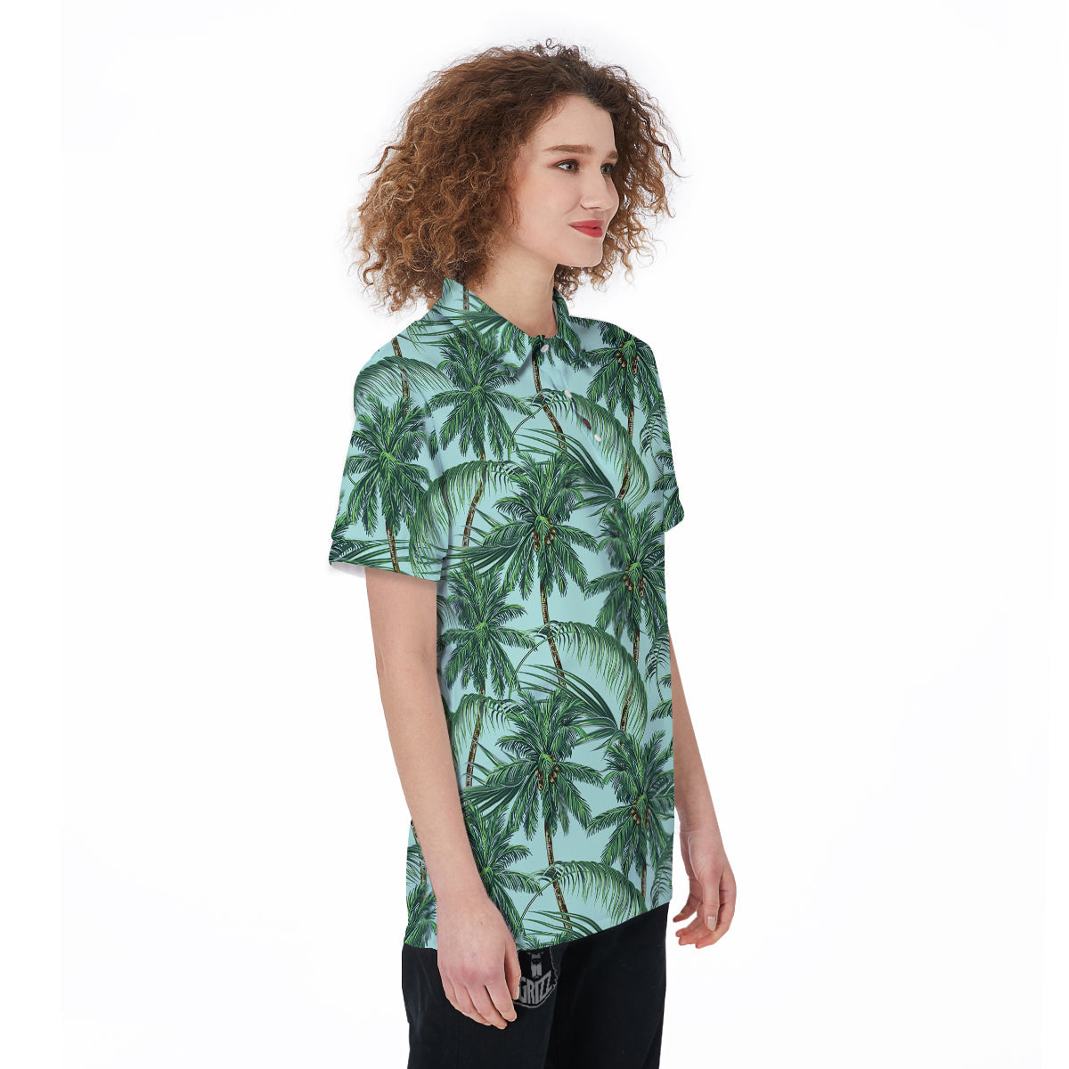 Coconut Tree Vintage Print Pattern Women's Golf Shirts-grizzshop