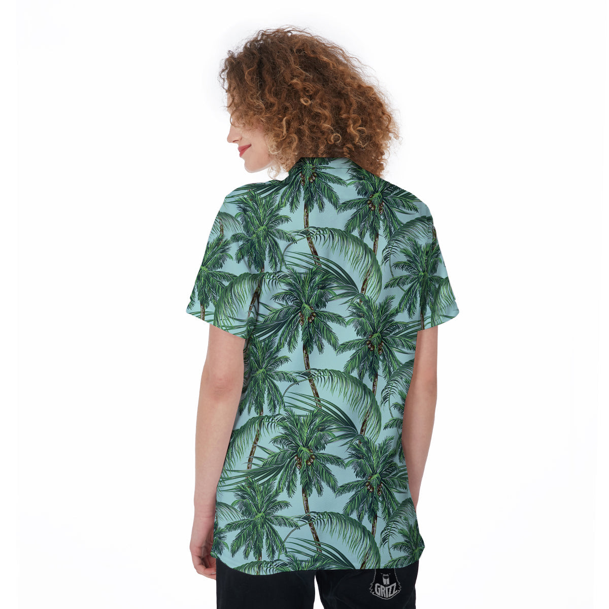 Coconut Tree Vintage Print Pattern Women's Golf Shirts-grizzshop