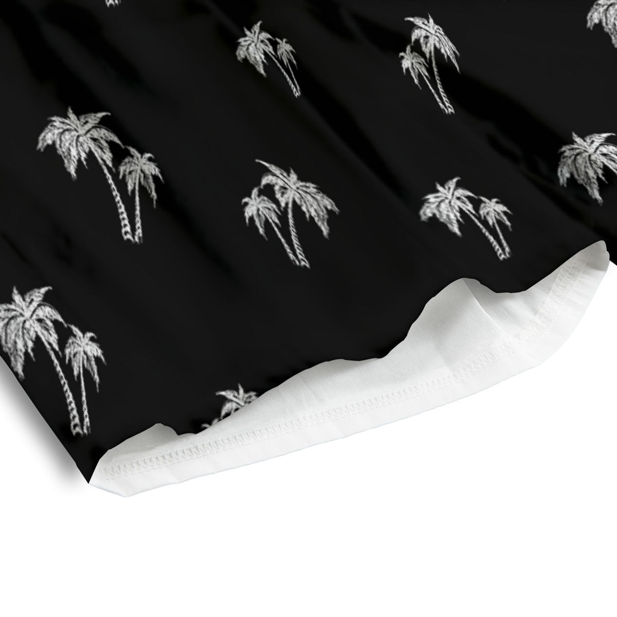 Coconut Tree White And Black Print Men's Athletic Shorts