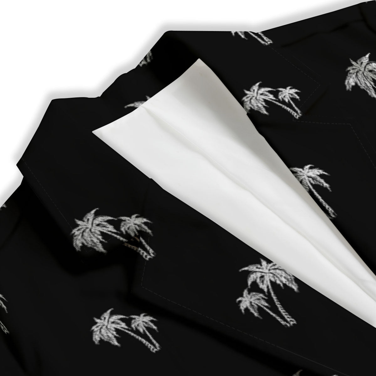 Coconut Tree White And Black Print Women's Blazer-grizzshop