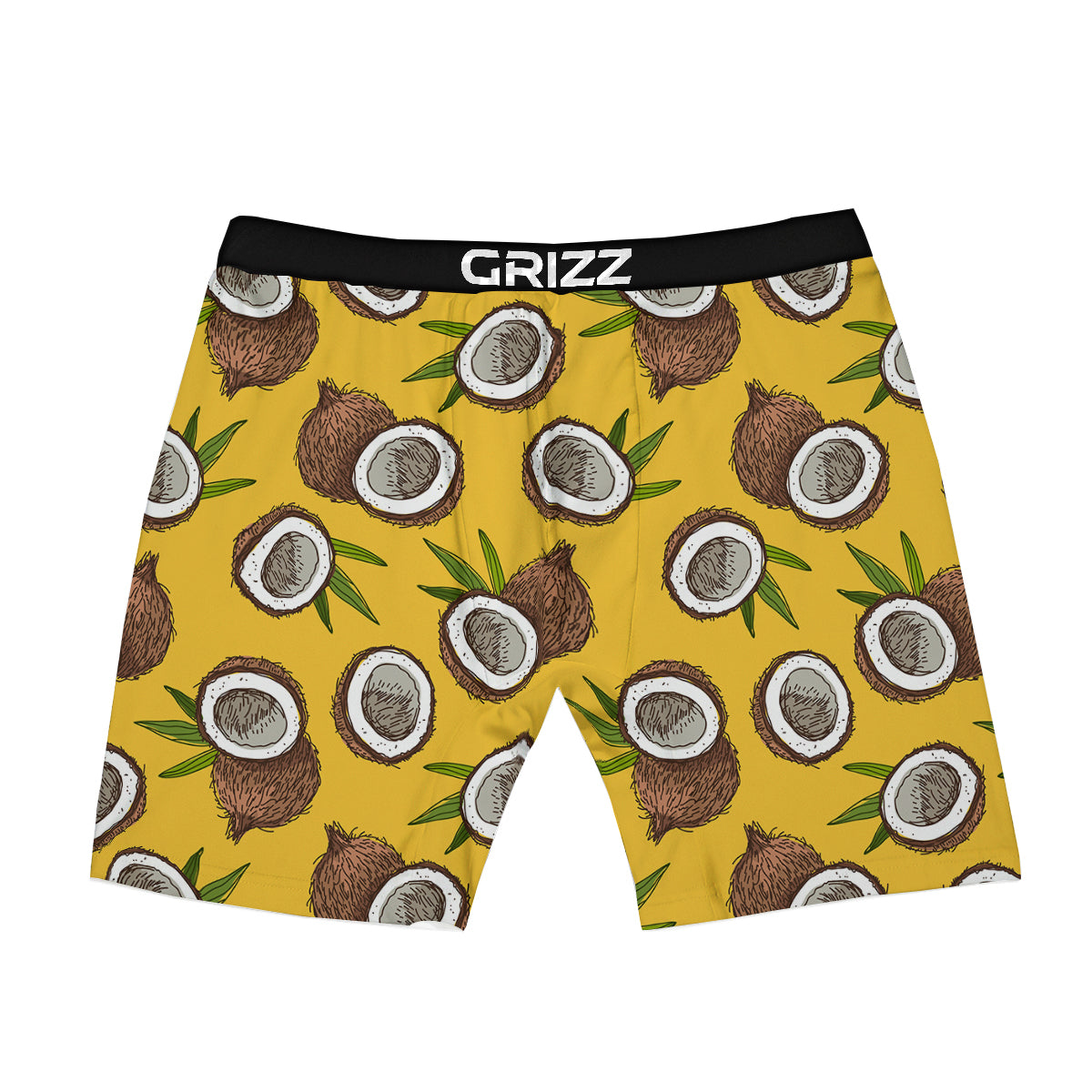 Coconut Yellow Print Pattern Boxer Briefs-grizzshop