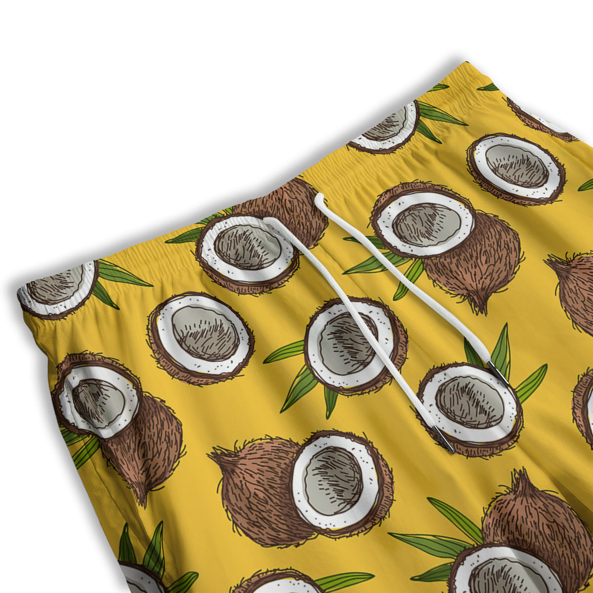 Coconut Yellow Print Pattern Men's Athletic Shorts