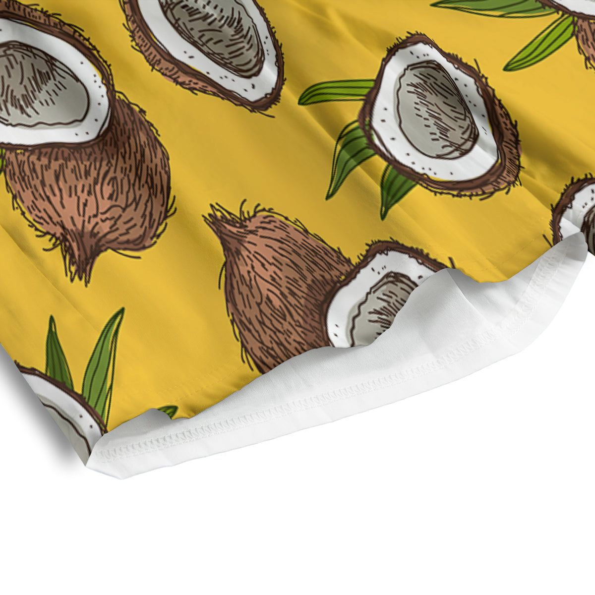Coconut Yellow Print Pattern Men's Athletic Shorts