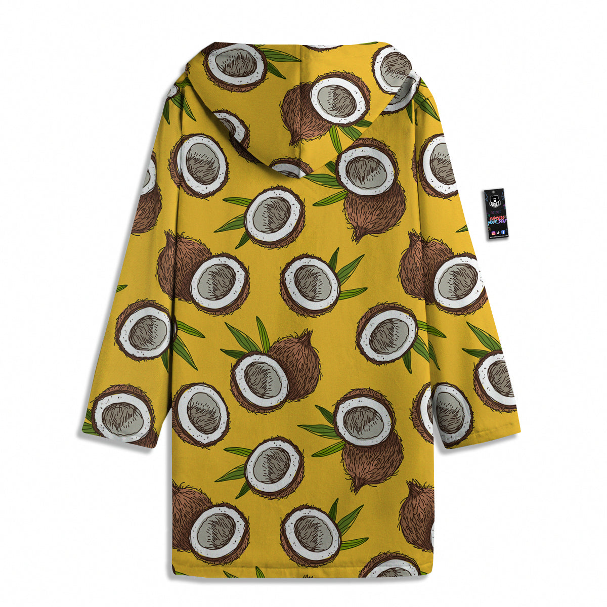 Coconut Yellow Print Pattern Men's Windbreaker Jacket-grizzshop