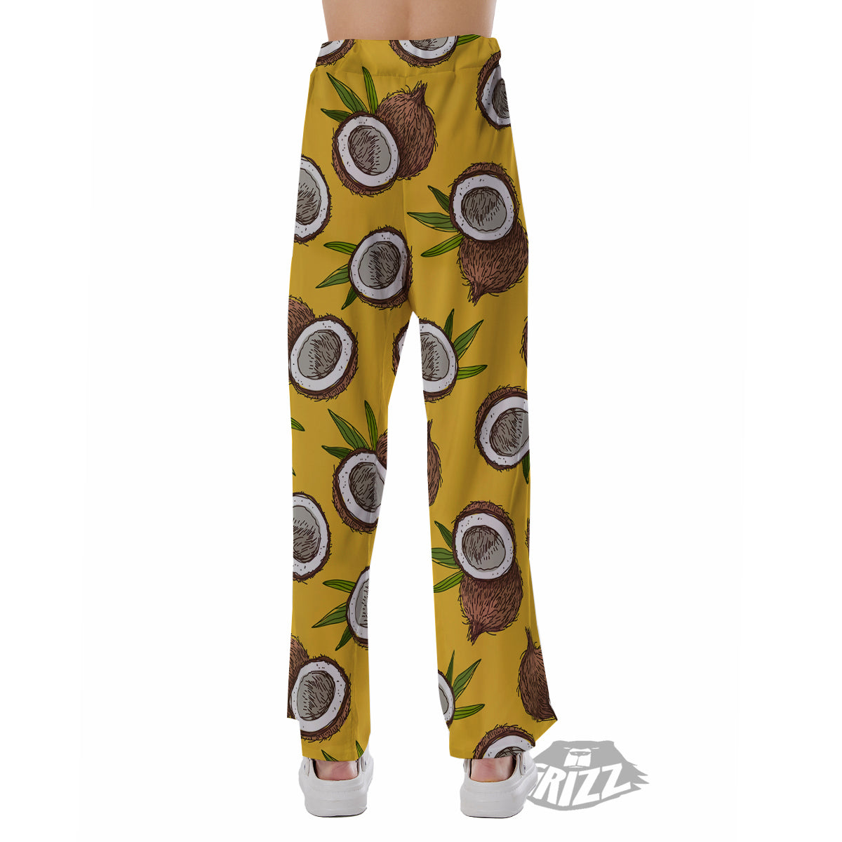 Coconut Yellow Print Pattern Pajama Pants-grizzshop