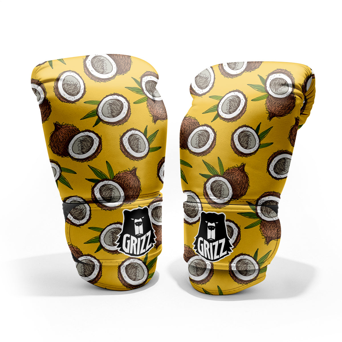 Coconut Yellow Print Pattern Pro Boxing Glove