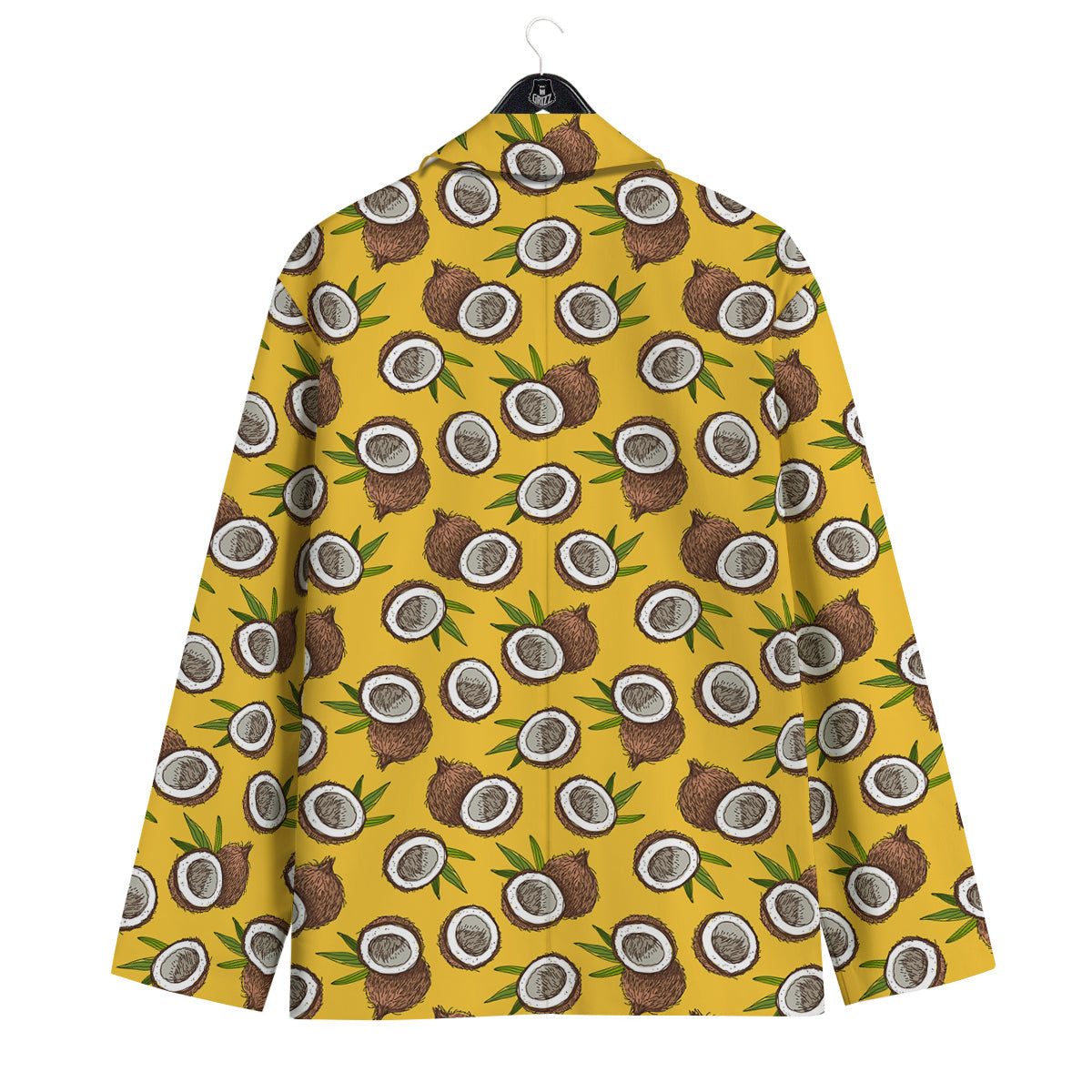 Coconut Yellow Vintage Print Pattern Men's Sport Coat-grizzshop